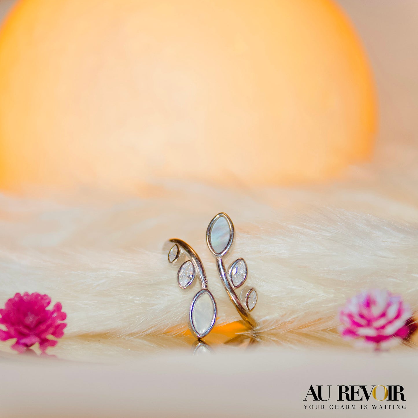 MOON STONE - ADJUSTABLE RING (925 PURE SILVER)