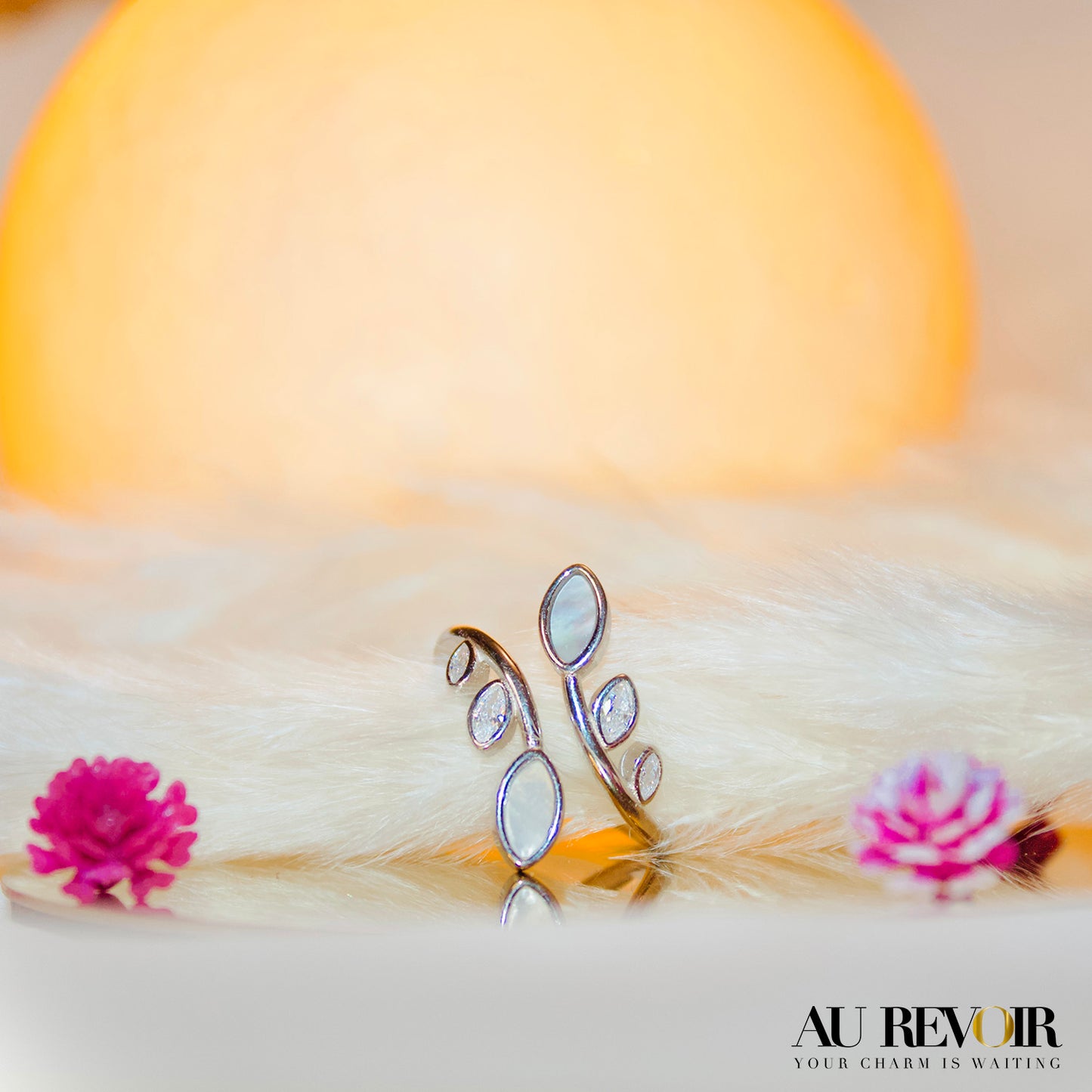 MOON STONE - ADJUSTABLE RING (925 PURE SILVER)