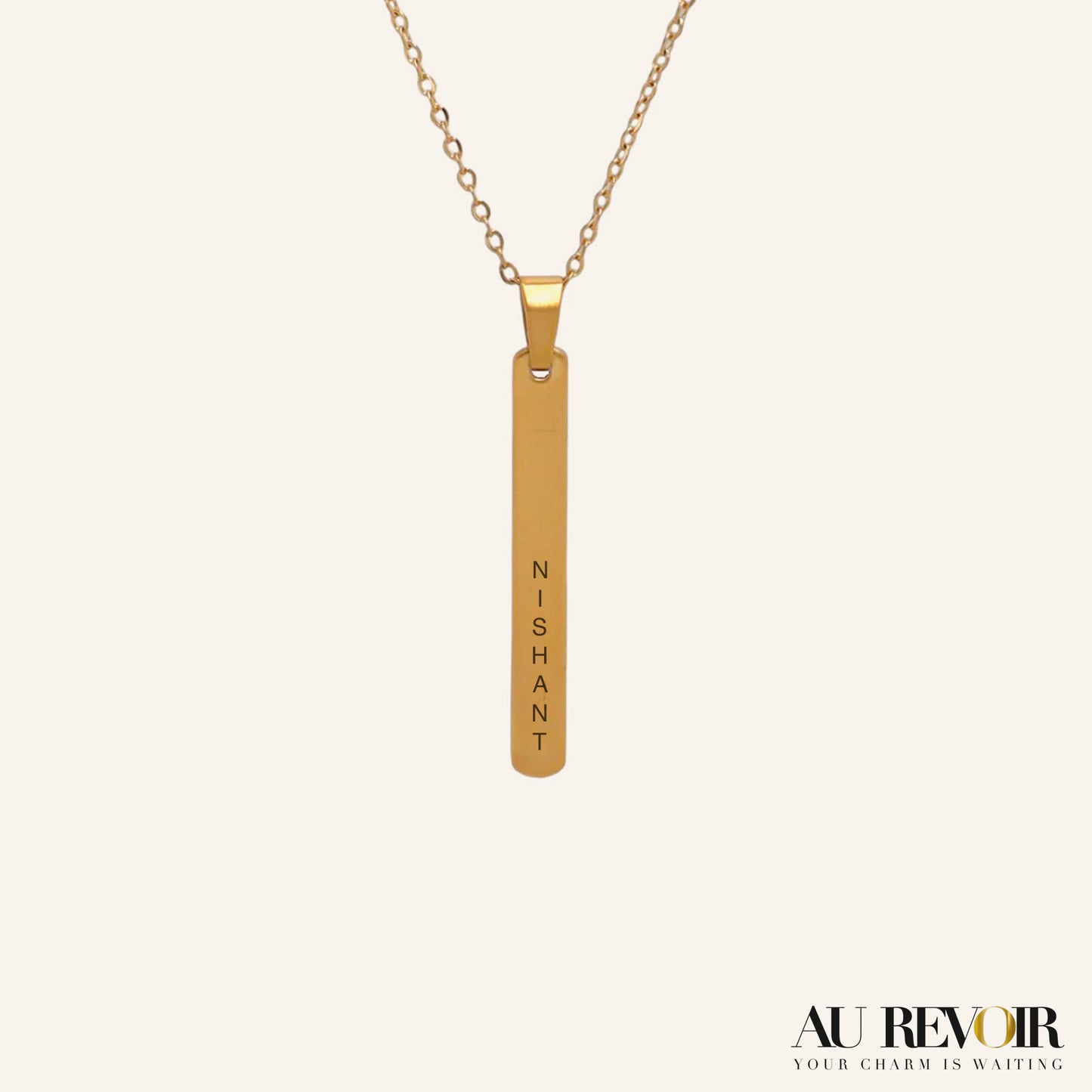 Personalised gold pendant gold chain stainless steel jewelry fashion accessories tile pendant personalized jewelry custom name engraving