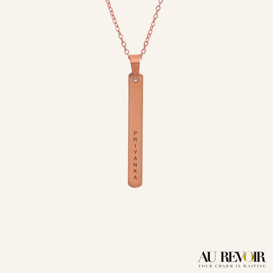 Gold pendant personalised custom name engraving stainless steel tile pendant stainless steel necklace rose gold necklace wearable jewelry