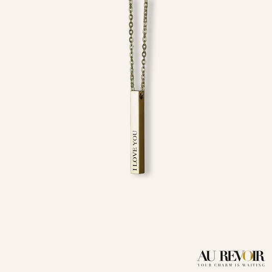 High quality cuboid pendant silver gold black stainless steel jewelry with chain can be customized with name engraved on it cube pendant trending jewelry for this generation