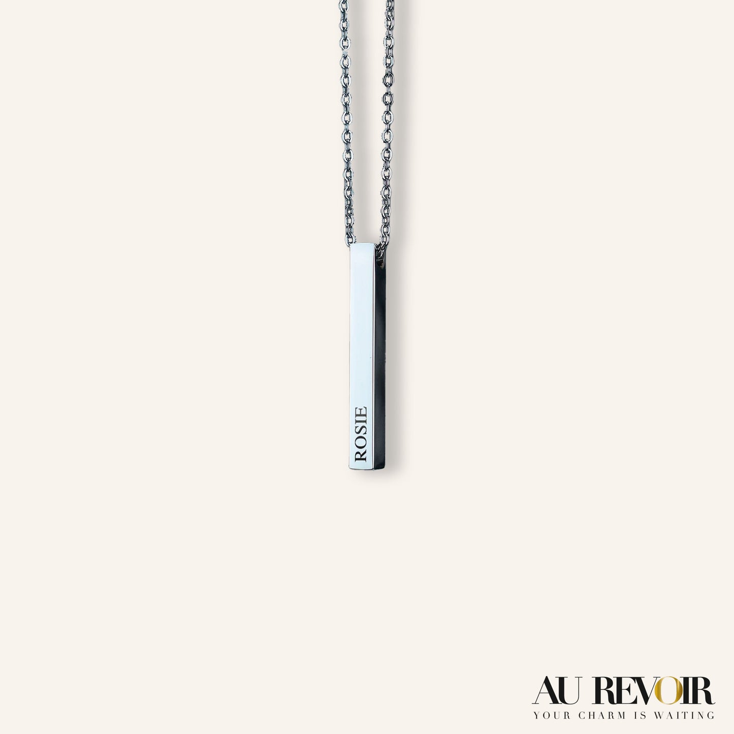 Personalised Pendant with Chain with Custom Engraving in Gold Silver and Rose Gold