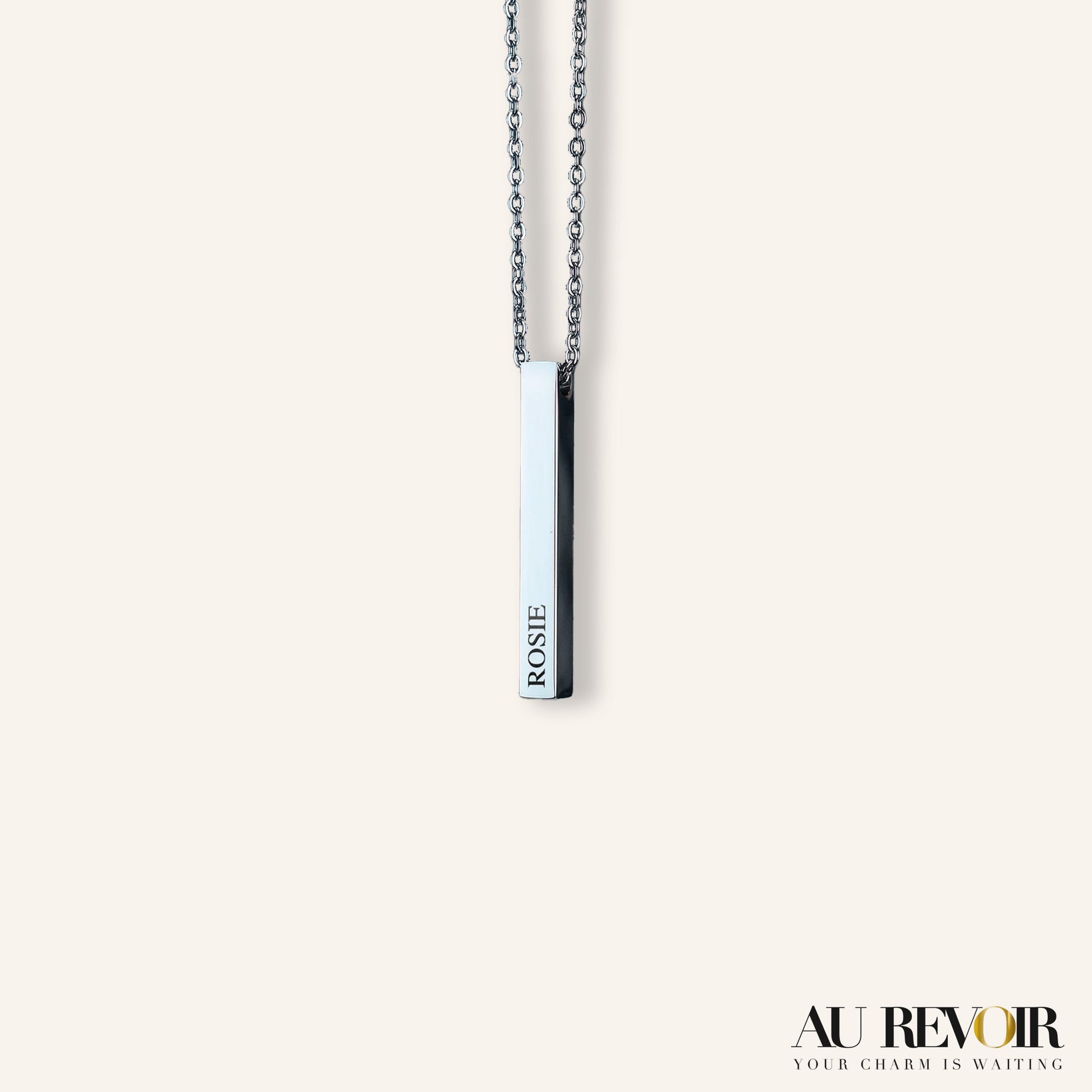 Personalised Pendant with Chain with Custom Engraving in Gold Silver and Rose Gold