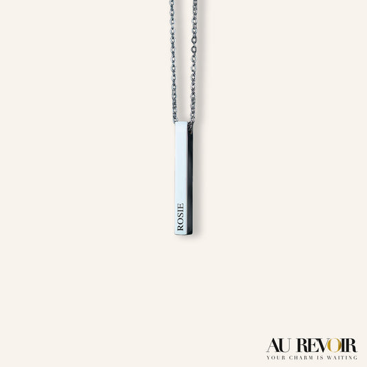 Personalised Pendant with Chain with Custom Engraving in Gold Silver and Rose Gold