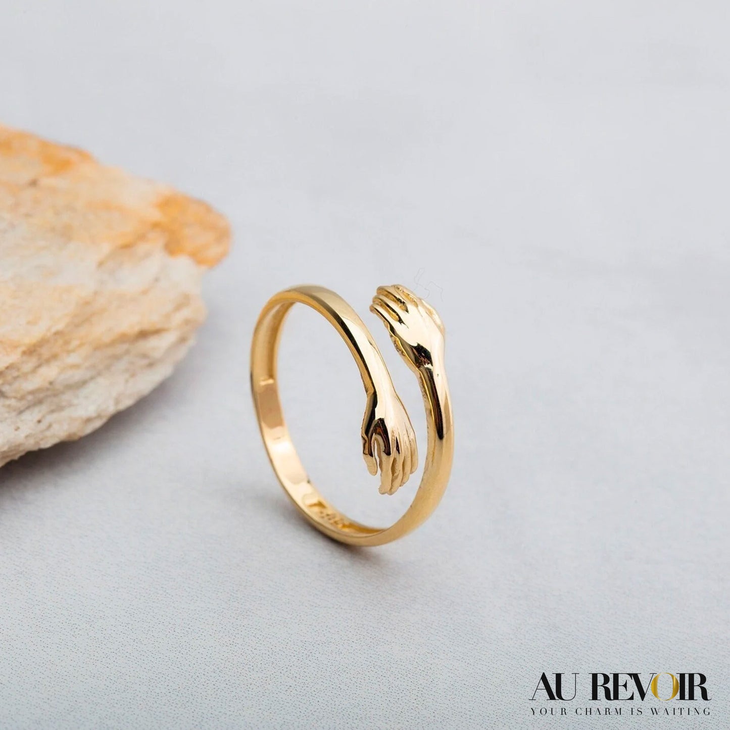 Hugging finger custom Gold Ring