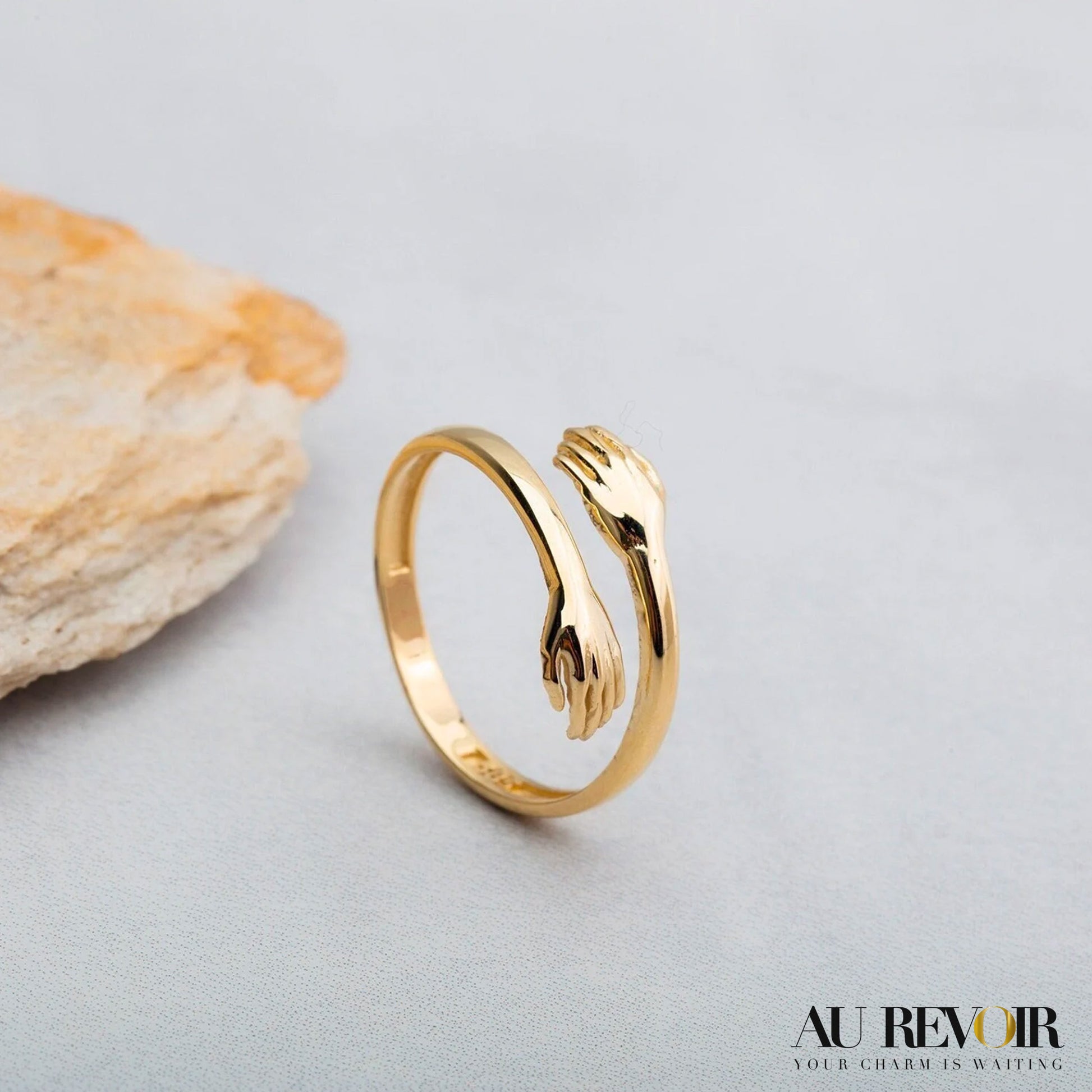 Hugging finger custom Gold Ring