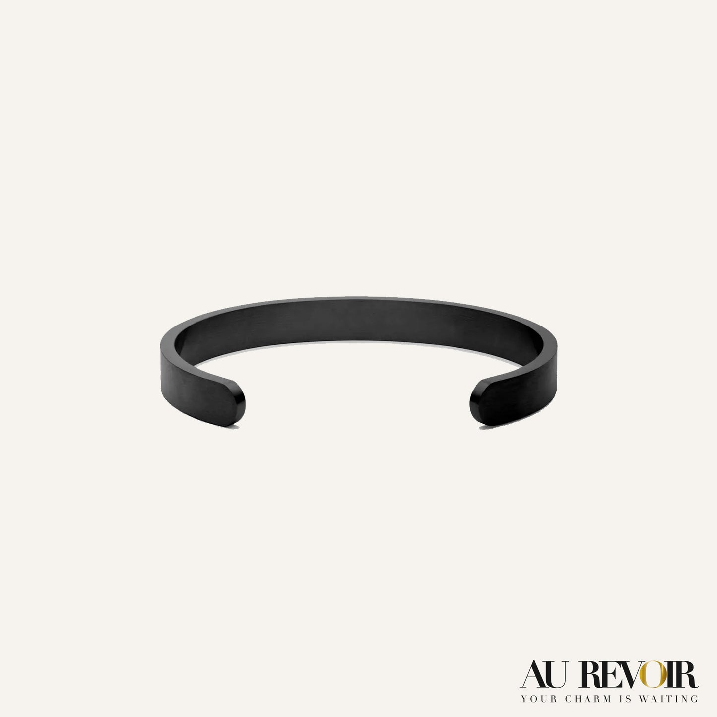 Stylish black bracelet with custom engraving