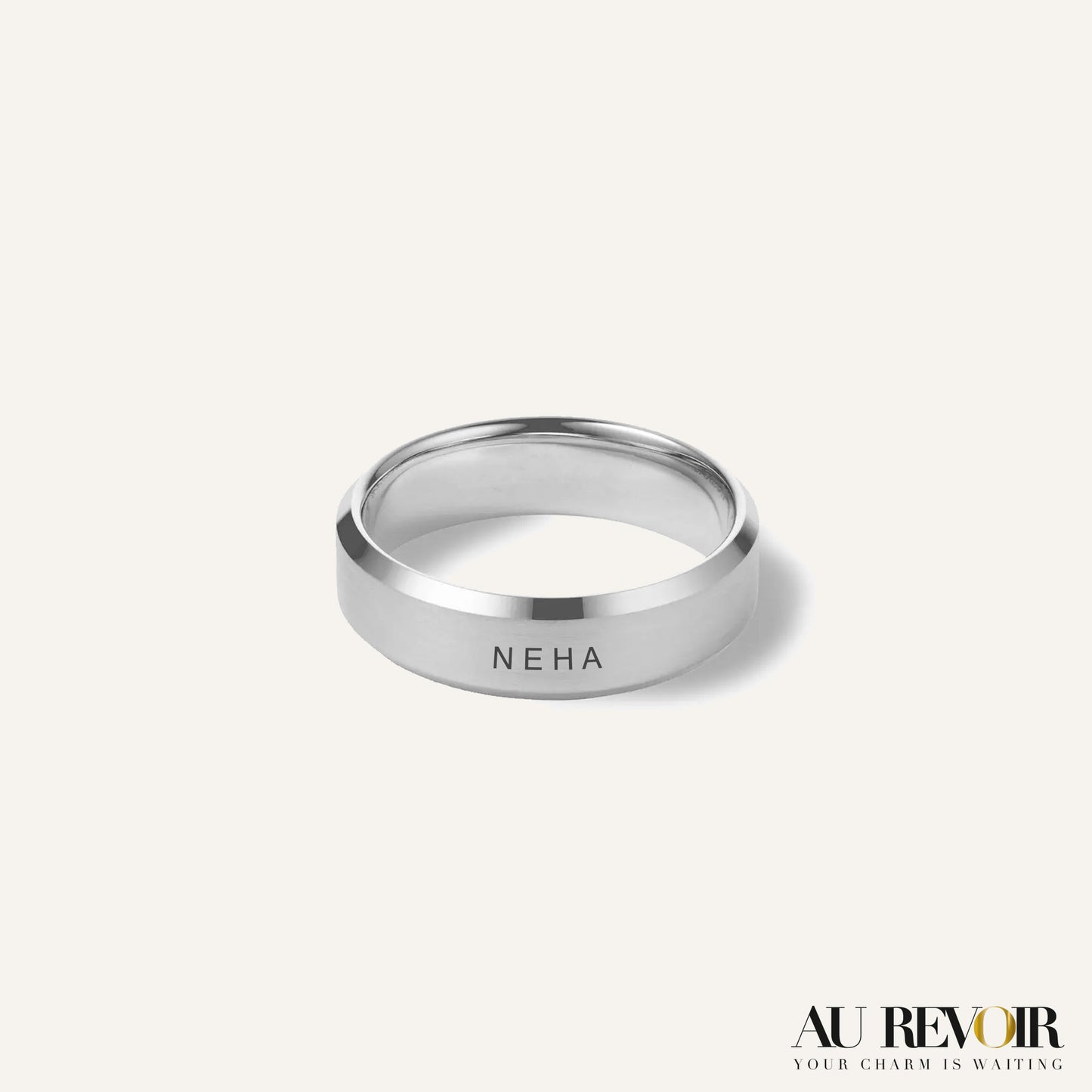 Fashion accessorie casual wear silver ring custom name engraving personalised jewelry stainless steel gifting jewelry