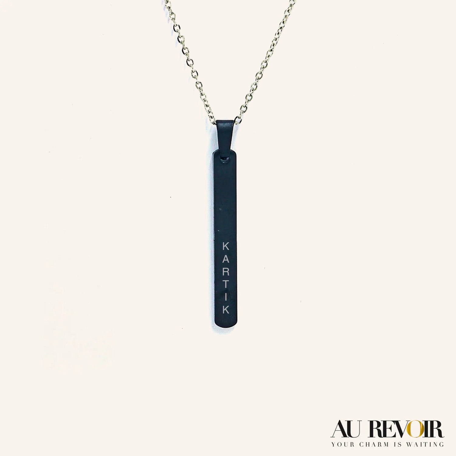 Buy Spotlight Personalized Customized Black Bar Pendant Name Necklace for  Women and Girls (Black) at Amazon.in