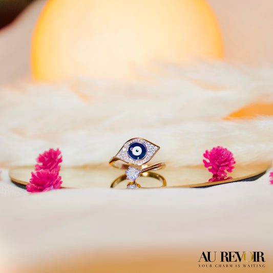 EVIL EYE RING - ADJUSTABLE RING (925 PURE SILVER)