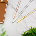  cube pendant gold silver and black with chain stainless steel jewelry custom name 