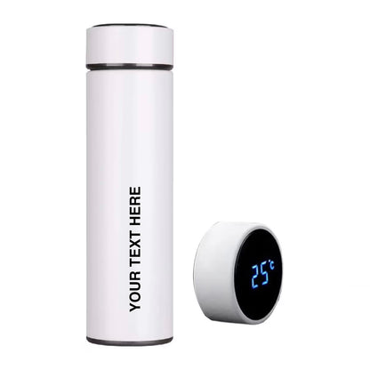 SMART PERSONALISED TEMPERATURE DISPLAY BOTTLE - Black/White