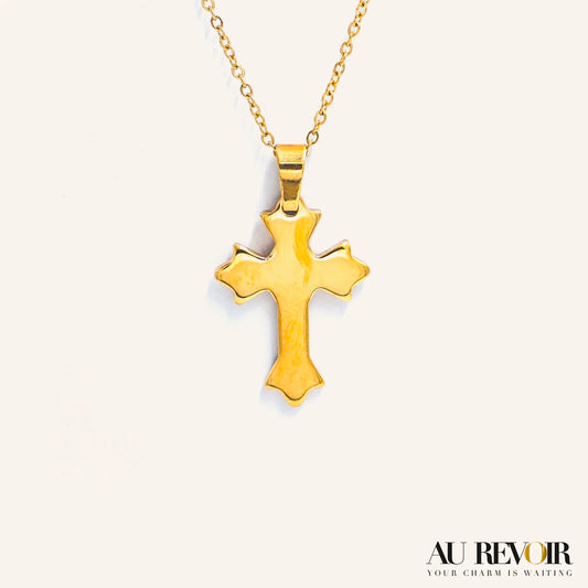 CROSS PENDANT WITH CHAIN (GOLD)