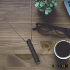 Accessories for men women black pendant with name engraving stainless steel jewelry 