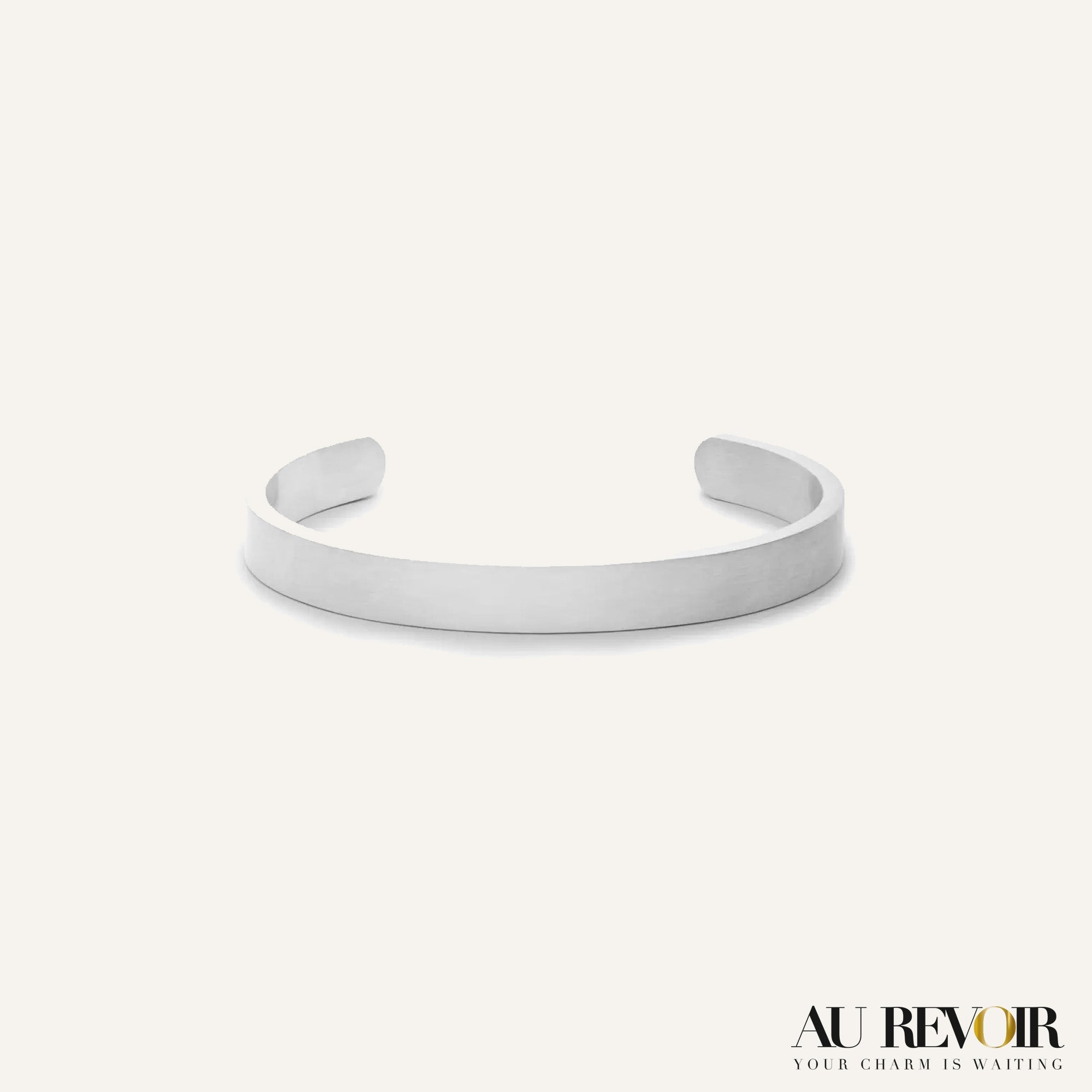 Silver cuff bracelet with name engraved on it 