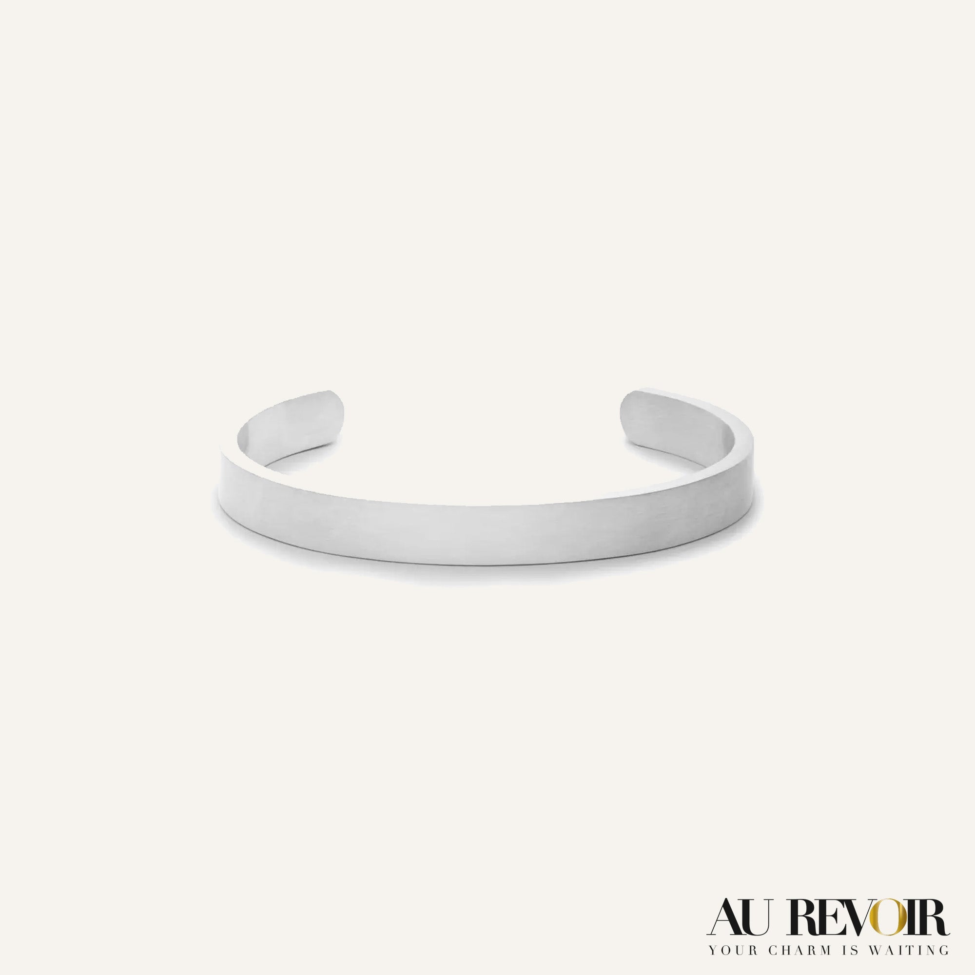 Silver cuff bracelet with name engraved on it 