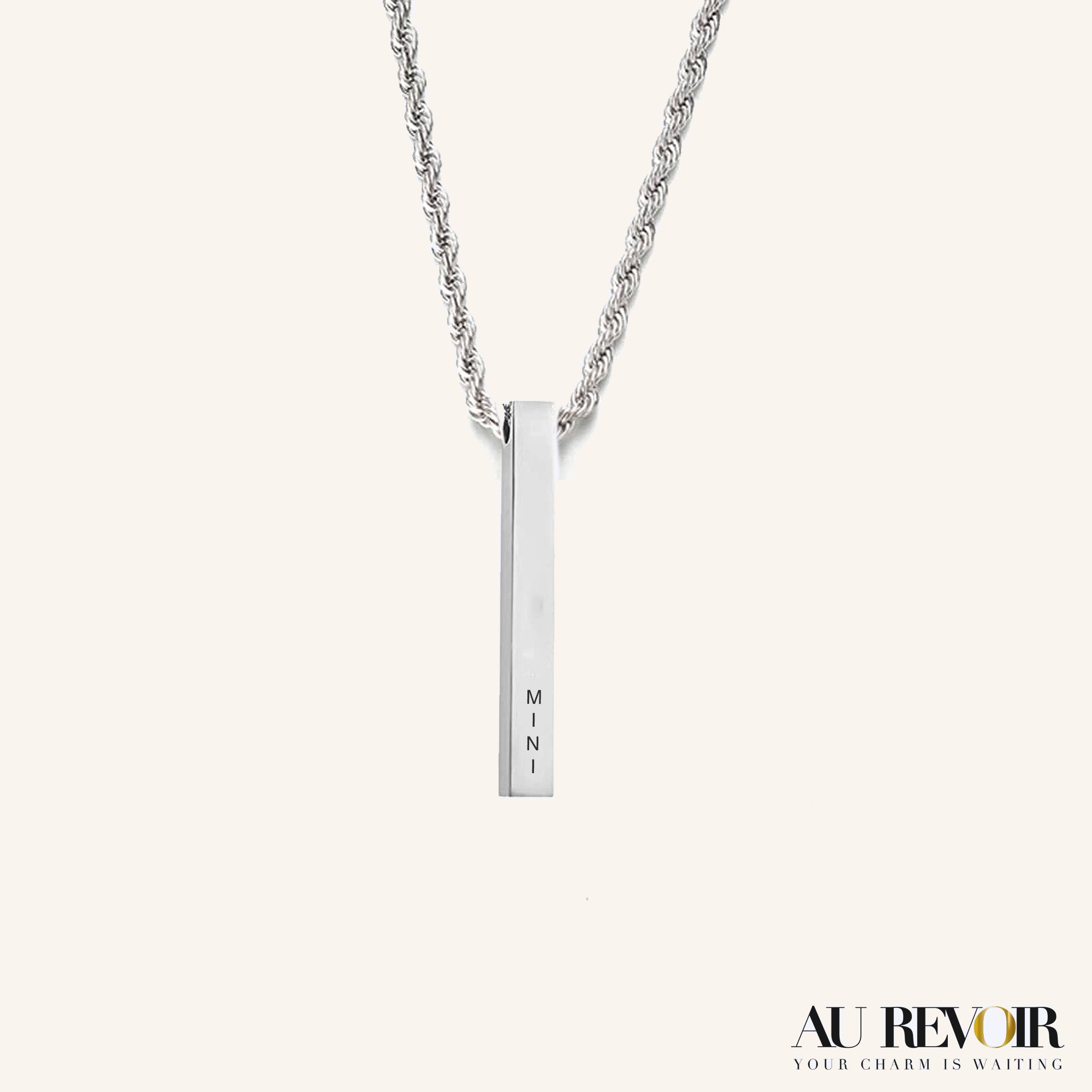 IBB Personalised Vertical Bar Initial Pendant Necklace, Silver at John  Lewis & Partners
