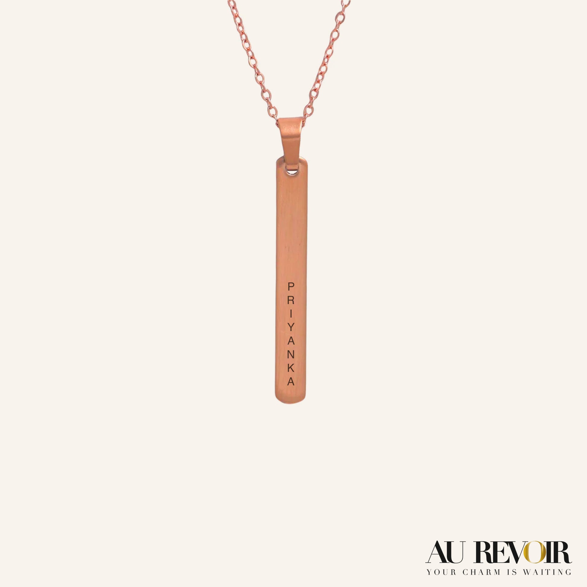 Gold pendant personalised custom name engraving stainless steel tile pendant stainless steel necklace rose gold necklace wearable jewelry 