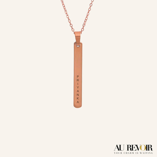 Gold pendant personalised custom name engraving stainless steel tile pendant stainless steel necklace rose gold necklace wearable jewelry 