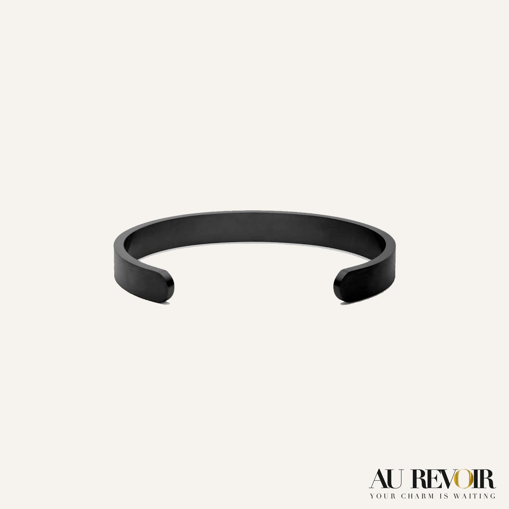 Stylish black bracelet with custom engraving 
