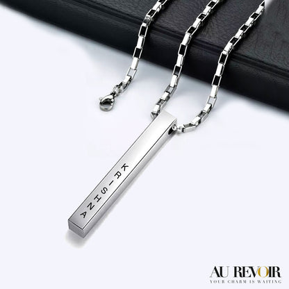 Silver necklace stainless steel personalised custom name engraving silver chain rectangle chain fashion product 